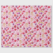 Papier Cadeau Whimsical Pink Cupid Birthday Balloon Pattern (Plat)