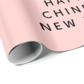 Papier Cadeau Whimsical Pink Pig mignon Nouvel An chinois (Coin rond)