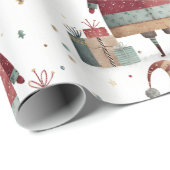 Papier Cadeau Whimsical Santa Claus Wrapping Paper (Coin rond)