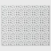 Papier Cadeau Whimsical Skinny Motif de chat noir (Plat)