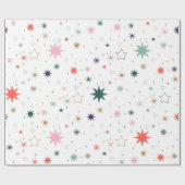 Papier Cadeau Whimsical Starburst et Star Motif (Plat)