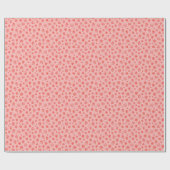 Papier Cadeau whimsical strawberry pattern on pink (Plat)