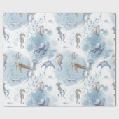 Papier Cadeau Whimsical Underwater World - Sea Creats Motif (Plat)