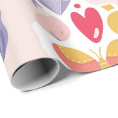 Papier Cadeau Whimsical Unicorn Wonderland (Coin rond)