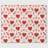 Papier Cadeau Whimsical Valentine Motif de coeur (Plat)