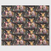 Papier Cadeau Whimsical Wild Animals Christmas Wrapping Paper (Plat)