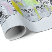 Papier Cadeau "Whimsical Winter Forest" Artistic Hand-Drawn Gift (Coin rond)