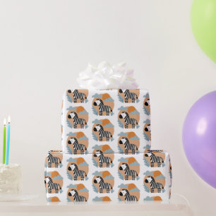 Papier Cadeau Whimsical Zebra Scandinave Influencée
