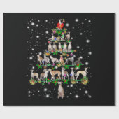 Papier Cadeau whippet amusant décoration d'ornement d'arbre de N (Plat)