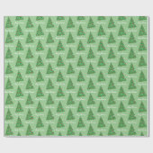 Papier Cadeau Whippet Chien de Noël Arbre de Vacances Vert (Plat)