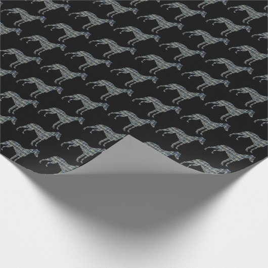 Papier Cadeau Whippet Chien Silhouette Y&B cadeau noir (Coin)