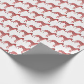 Papier Cadeau Whippet Italien Chien de Noël Silhouette Blanc (Coin)