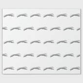 Papier Cadeau Whippet Silhouette Running (Plat)