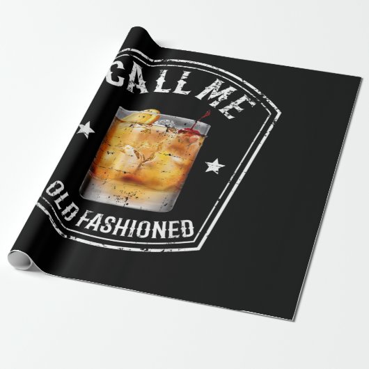 Papier Cadeau Whiskey Calls Me Old Fashioned (Déroulé)