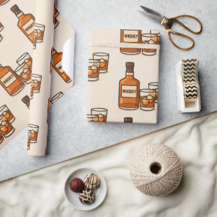 Papier Cadeau Whiskey Et Lunettes