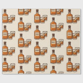 Papier Cadeau Whisky Et Verres (Plat)