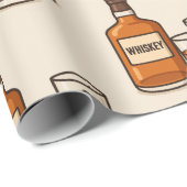 Papier Cadeau Whisky Et Verres (Coin rond)