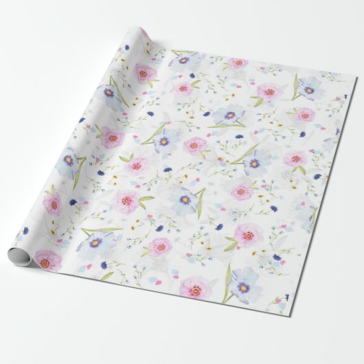 Papier Cadeau Whispers floraux : ZazzleWrapMagic Wraps exclusifs (Déroulé)