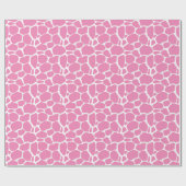 Papier Cadeau White and Pink Abstract Leopard (Plat)