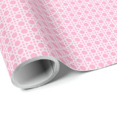 Papier Cadeau White and Pink Cane Webbing (Coin rond)