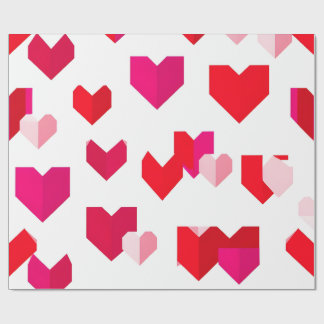 Papier Cadeau White and Read Origami Style Valentine Wrapping 