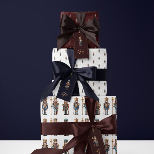 Papier Cadeau White classic nutcracker wrapping paper