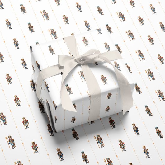 Papier Cadeau White classic nutcracker wrapping paper