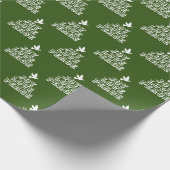 Papier Cadeau White colombe vert foncé joie amour paix Noël (Coin)