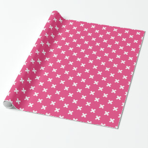 Papier Cadeau White cross stitches on fuchsia