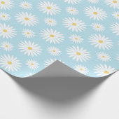 Papier Cadeau White Daisies On Blue  (Coin)
