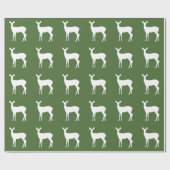 Papier Cadeau White Doe a Deer on Green Wrapper Paper (Plat)