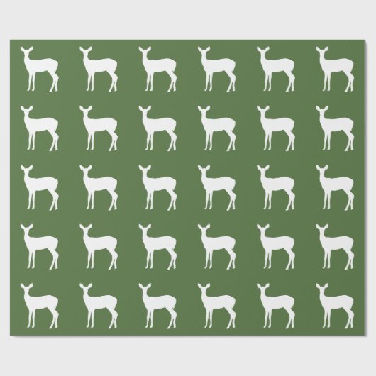 Papier Cadeau White Doe a Deer on Green Wrapper Paper (Plat)