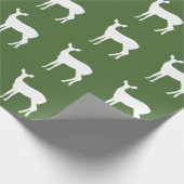 Papier Cadeau White Doe a Deer on Green Wrapper Paper (Coin)