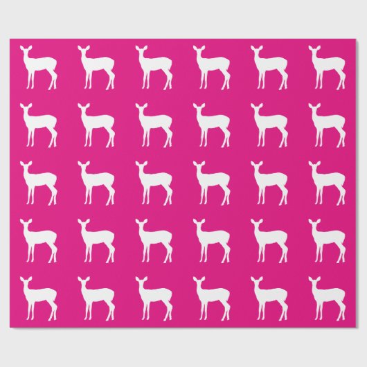 Papier Cadeau White Doe a Deer on Pink Wrapper Paper (Plat)