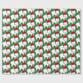 Papier Cadeau White Elephant Santa Hat Wrapping Paper Roll (Plat)