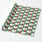 Papier Cadeau White Elephant Santa Hat Wrapping Paper Roll (Déroulé)