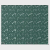 Papier Cadeau White Florals On Dark Dusty Green Wedding Wrap (Plat)