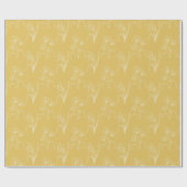 Papier Cadeau White Florals On Gold Wedding Wrapping Paper (Plat)