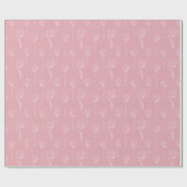 Papier Cadeau White Florals On Pink Wedding Wrapping Paper (Plat)
