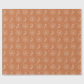 Papier Cadeau White Florals On Terracotta Wedding Wrapping  (Plat)