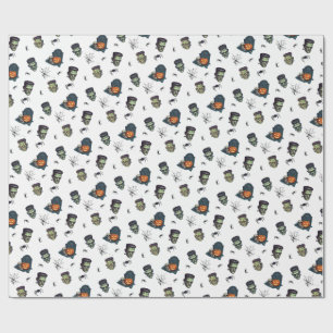 Papier Cadeau 🤍 White Frankenstein Halloween Wrap 💀 🎁