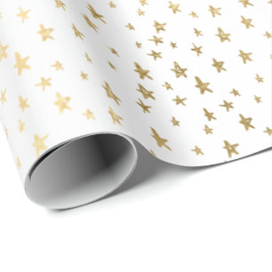 Papier Cadeau White Gold Stars Confetti Delicate Confetti Event