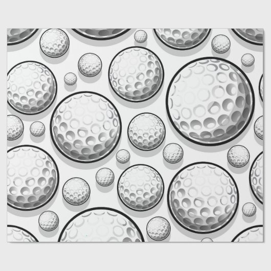 Papier Cadeau White Golf Party (Plat)