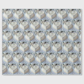 Papier Cadeau White Heart Cake For Engagement (Plat)
