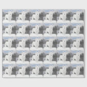 Papier Cadeau White Husky contre un Arrière - plan d'hiver  (Plat)