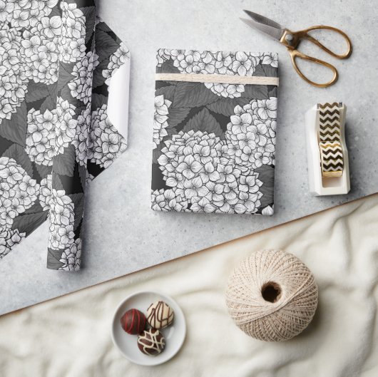 Papier Cadeau White hydrangea (Artisanat)