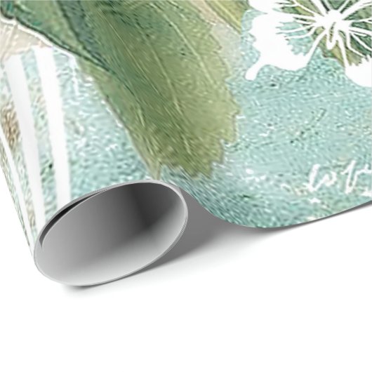 Papier Cadeau White hydrangea (Coin rond)