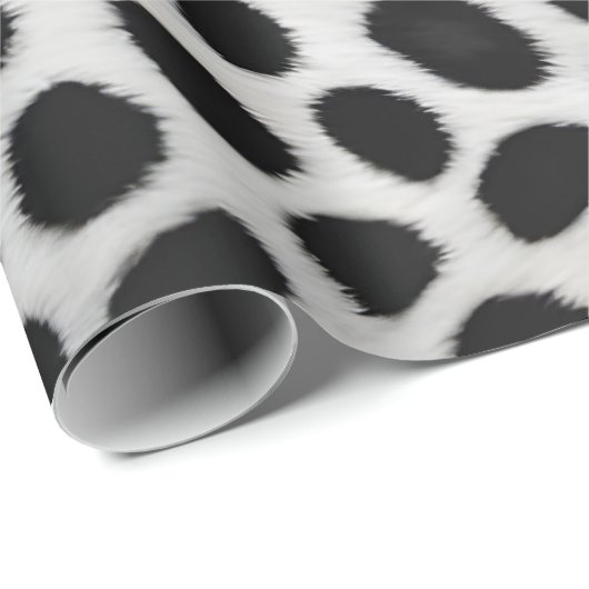 Papier Cadeau White Leopard Elegant Moderne Collection Luxe (Coin rond)