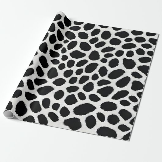 Papier Cadeau White Leopard Elégante Collection de luxe tendance (Déroulé)