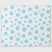 Papier Cadeau White & Light Blue Snowflake Wrapping Paper  (Plat)